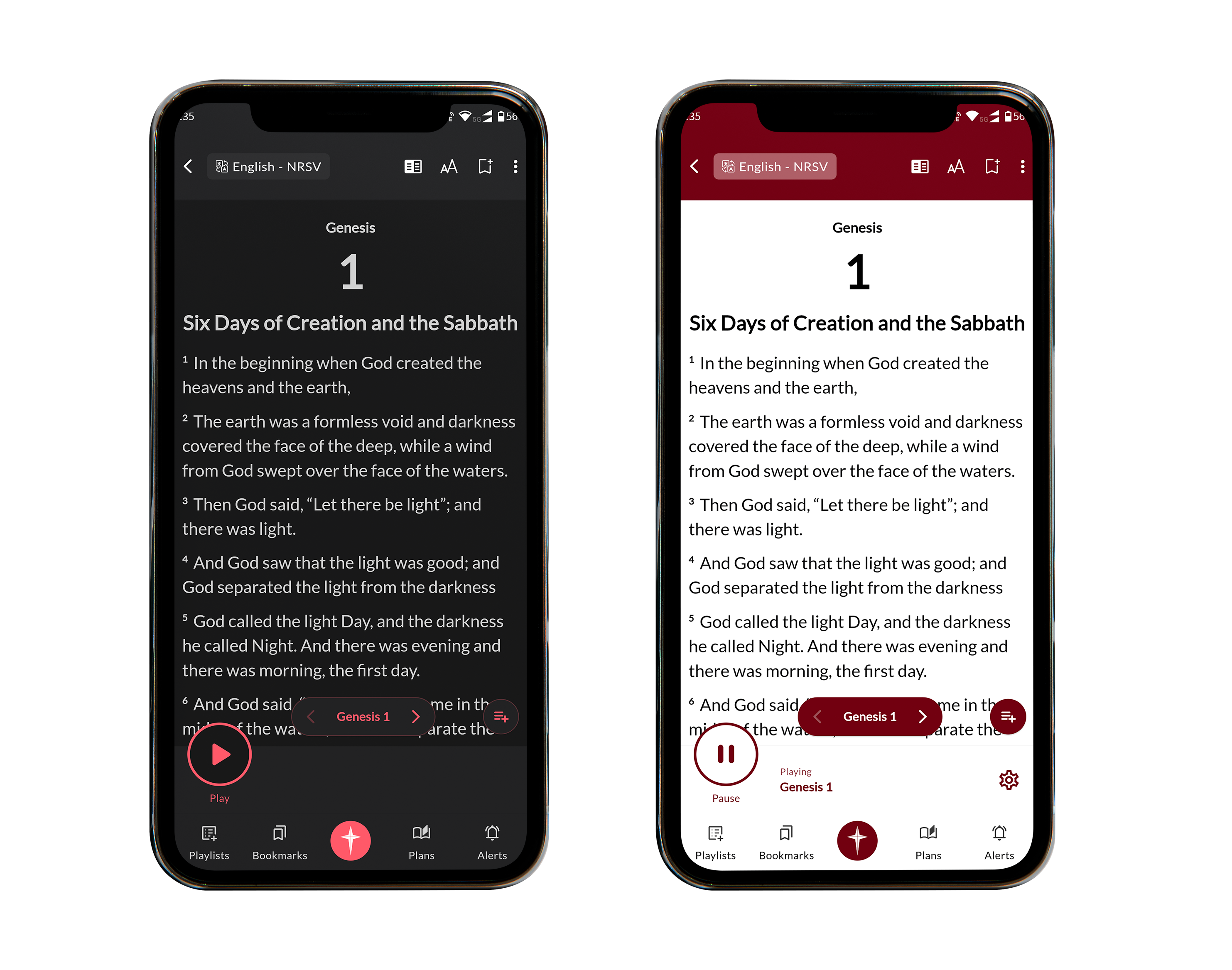 Audio Player Bible Verses in BibleOn Catholic Bible App with Audio